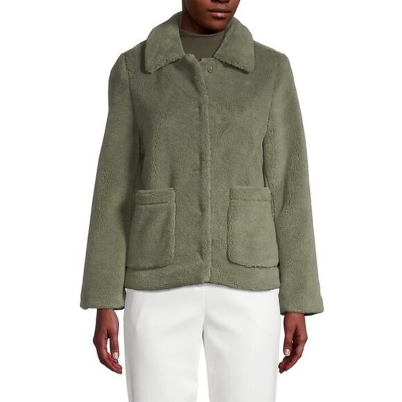 Rebecca Minkoff Olive Green Harley Teddy Jacket - Women's Medium - Picture 1 of 11